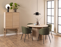 Actona Krzesło Do Jadalni z Podłokietnikiem Eleanor Zielony