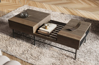 PIEMONTE PE-08 - Stolik 1S Jesion Portland/Czarny