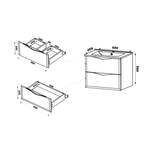 DELICA-02 - Szafka pod Umywalkę z Blatem i Regałem 4S 140cm Kaszmir Zestaw-7
