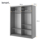 ARTI AR-03 - Szafa Przesuwna 2-drzwiowa Szara