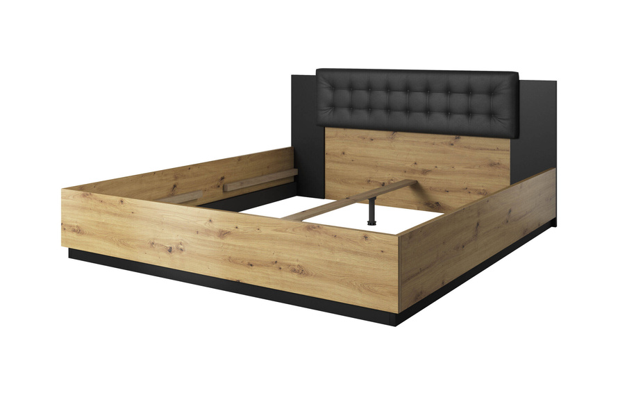 Sigma Łóżko 140 cm Dąb Artisan / Czarny Mat