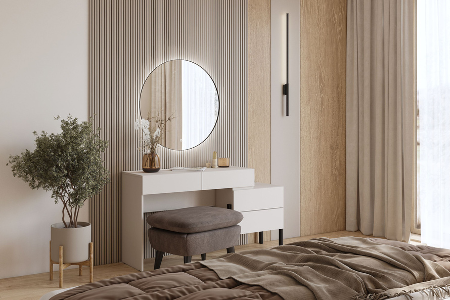 Jukon S - Toaletka Biurko 4S Kaszmir Czarne Metalowe Nogi