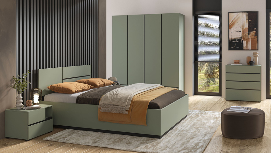 Cross S - Szafa 4D2S Zgaszona Zieleń Czarny