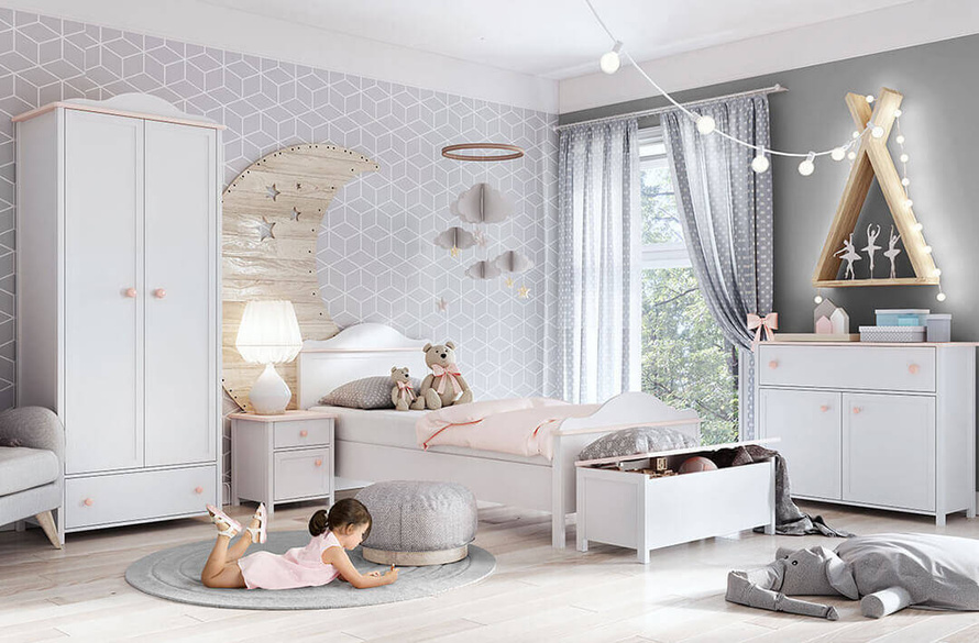 LUNA LN-10 - Skrzynia Biała/Różowa