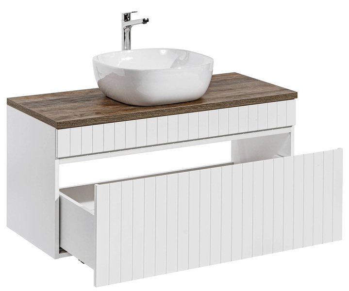 Szafka ICONIC WHITE 82-100-D-1S, z umywalką Smile i blatem