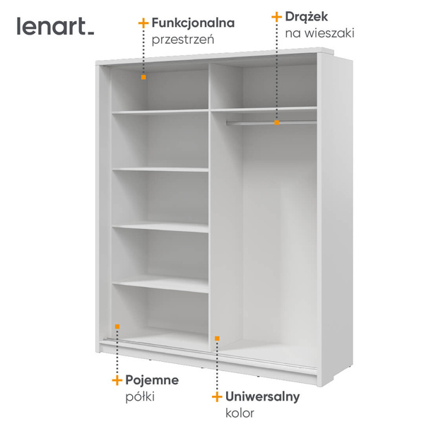 ARTI AR-25 - Szafa Przesuwna 2-drzwiowa Biała