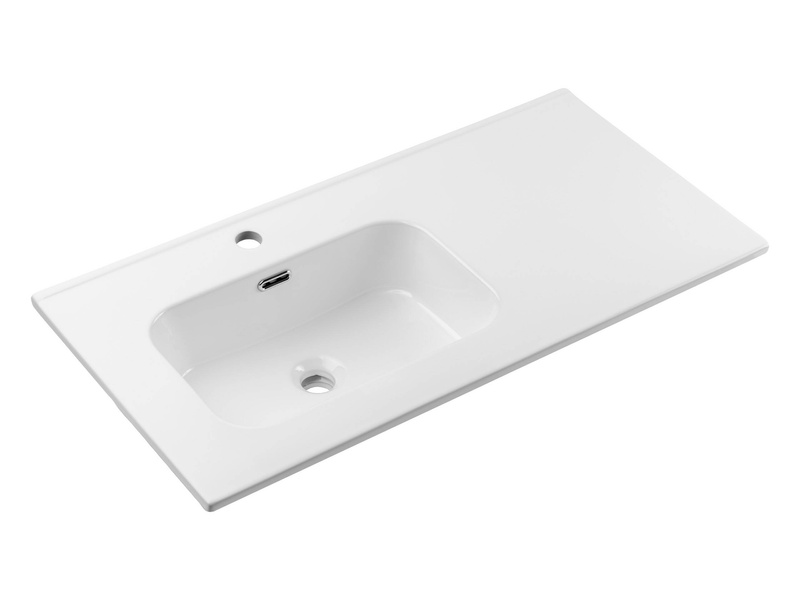 Umywalka Meblowa Ceramiczna 90 cm Lewa GO 2 90CM L DP E-8095-90L Biały Połysk