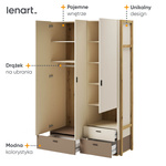 LENNY LY-01 - Szafa 3D3S Dąb Artisan/Beż/Truflowa