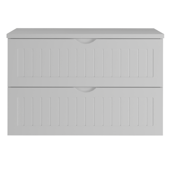 MONA-01 - Szafka pod Umywalkę z Blatem 2S 80cm Biały Mat Zestaw-1