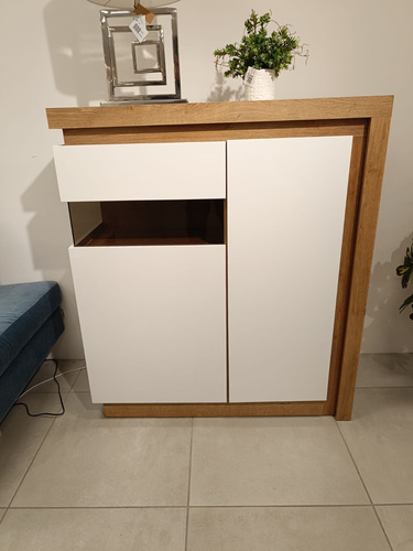 Lyon LYOV04L - Witryna Lewostronna 2-drzwiowa Dąb Riviera Jasna/Biała_01