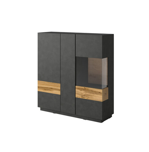 Silke Komoda 3-drzwiowa Wysoka Matera / Dąb Wotan