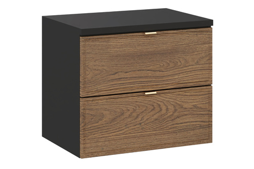 Zestaw Szafka Pod Umywalkę z Blatem 60 cm Talia Casella Czarny Mat