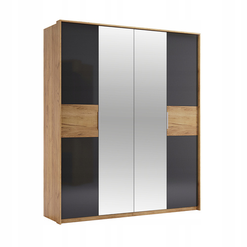Ramona RA-14-LV - Szafa 4-drzwiowa z Lustrem Dąb Craft Lava Mat