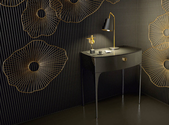 Oristo Szafka Z NÓŻKAMI z blatem w czarnym połysku 82 cm 1S LOUIS czarna połysk