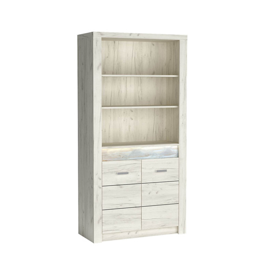 INDIANAPOLIS-5 - Regał 2-drzwiowy Kraft Biały