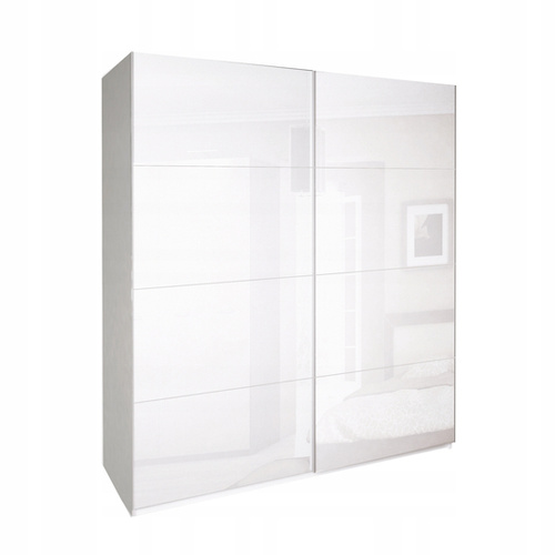 Bella BL-21-WB - Szafa 2-drzwiowa Przesuwna Biały Mat Biały Połysk