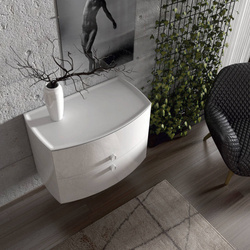 Oristo Szafka z blatem w białym macie 82 cm 2S LOUIS biała połysk