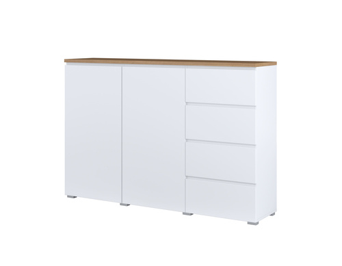 Modo - Komoda 2D4S Biały Mat Dąb Mauvella