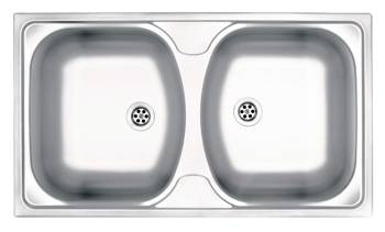 Zlewozmywak stalowy 2-komorowy Techno