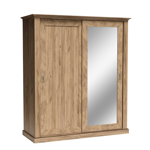 ANTICA-183 - Szafa z Lustrem Drzwi Przesuwne 4 Szuflady Kraft Złoty