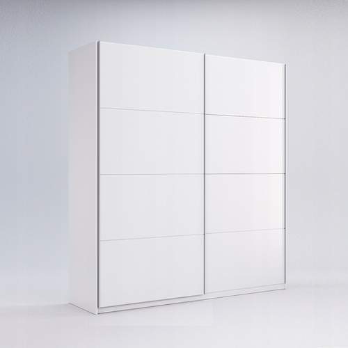 Family FM-18-WB - Szafa 2-drzwiowa Przesuwna Biały Mat Biały Połysk