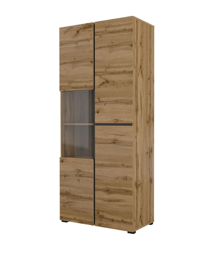 Cross - Witryna 3-drzwiowa Dąb Wotan Czarny Mat