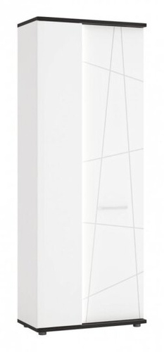 Venezia VENS01L - Bieliźniarka Lewa 2-drzwiowa Biała/Dąb Vicenza Czarna