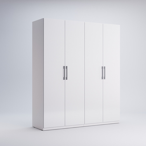 Family FM-24-WB - Szafa 4-drzwiowa Garderoba Biały Mat Biały Połysk