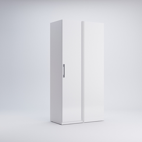 Family FM-29-WB - Szafa 2-drzwiowa Garderoba Biały Mat Biały Połysk