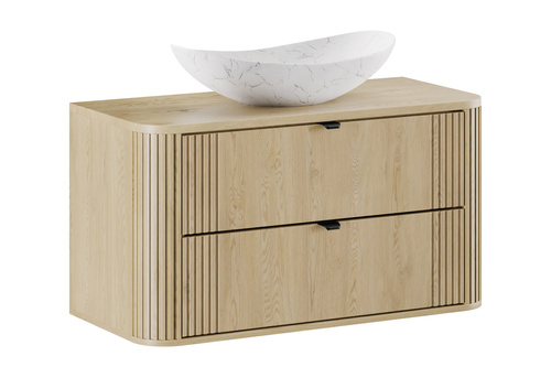 Zestaw Szafka z Blatem i Umywalka Nablatowa 100 cm Ovalia Cremona