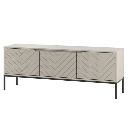 ASPEN-01 - Komoda RTV 3-drzwiowa Kaszmir Czarny Stelaż