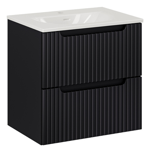 Szafka z umywalką 60 cm Nova Black z szufladami