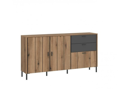 Shirley SHIK105 – Komoda 2D1K2S Dąb Coast Evoke/Antracyt/Nadruk