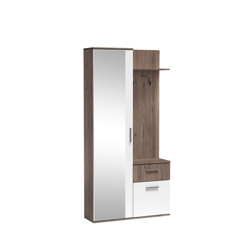 LUX - Garderoba 2D1S z Lustrem Dąb Truflowy Biel Alpejska