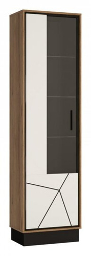 Brolo BROV01L - Witryna Lewostronna 1-drzwiowa Dąb Catania/Czarna Perła/Biała