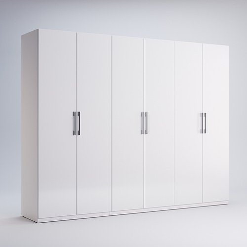 Family FM-26-WB - Szafa 6-drzwiowa Garderoba Biały Mat Biały Połysk