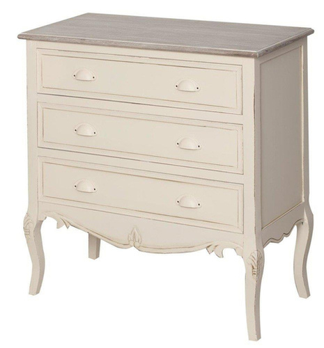 Rimini 023 Komoda 3S prowansalska kremowa beżowy blat drewno/mdf