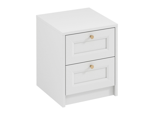 Rel SN - Szafka Nocna 2 Szuflady Biały Platynowy Mat