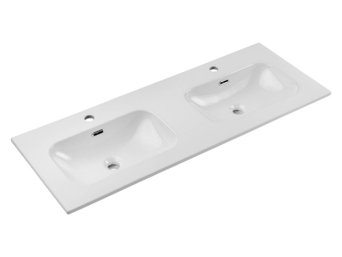 Umywalka Meblowa Dwukomorowa Ceramiczna 120 cm FLY 120D E-8073-120D Biały Połysk