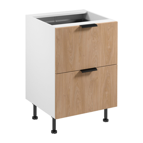 Szafka Kuchenna Dolna 2S z Wkładem Na Sztućce Sorento D60S2+1 AX Biały Mat Puccini