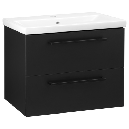 Astor Zestaw Nicole Czarny 60 cm Szafka z Umywalką Czarny Mat
