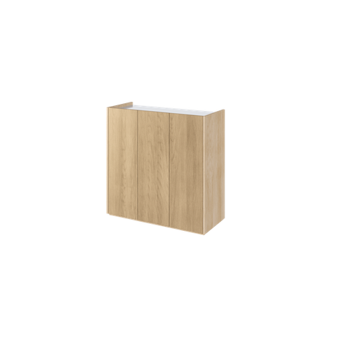 EASY EA-03 - Komoda 3-drzwiowa z Oświetleniem LED Dąb Scandi/Biały Połysk