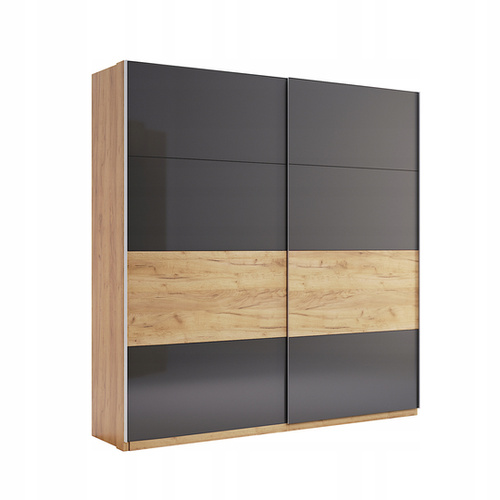 Ramona RA-20-LV - Szafa 2-drzwiowa Przesuwna Dąb Craft Lava Mat 211x200 cm