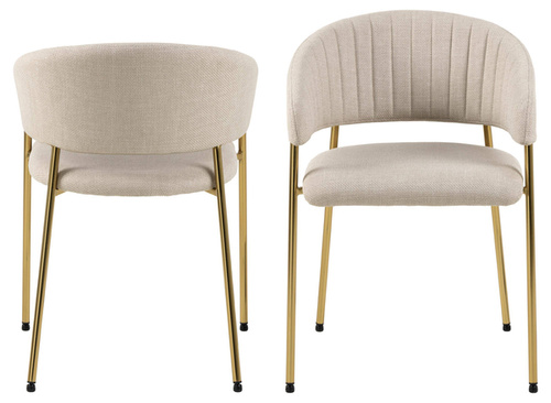 Actona Krzesło Z Podłokietnikiem Ann Beżowe Złote