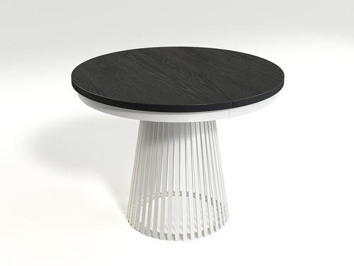 GARDA - Stół Okrągły Rozkładany Czarny Painflow Biały Mat