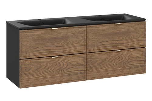 Zestaw Szafka z Podwójną Umywalką Meblową 120 cm 4 Szuflady Talia Casella