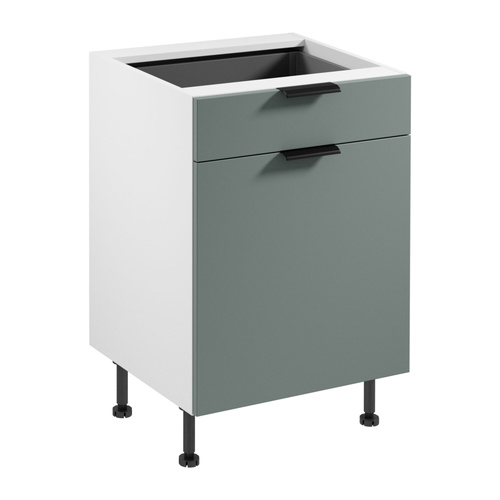 Szafka Kuchenna Dolna 1D1S z Wkładem Na Sztućce Sorento D60S1 P/L AX Biały Green