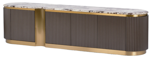 Stilig ST916 Komoda RTV 200 cm ciemny grafit złote akcenty