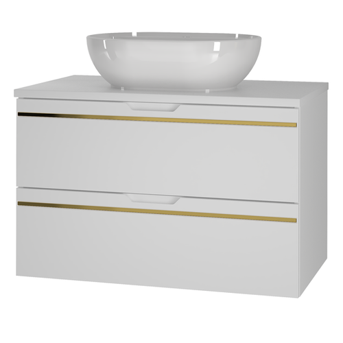 ESPERO-01 - Szafka z Umywalką i Blatem 2S 80cm Biały Mat Zestaw-2