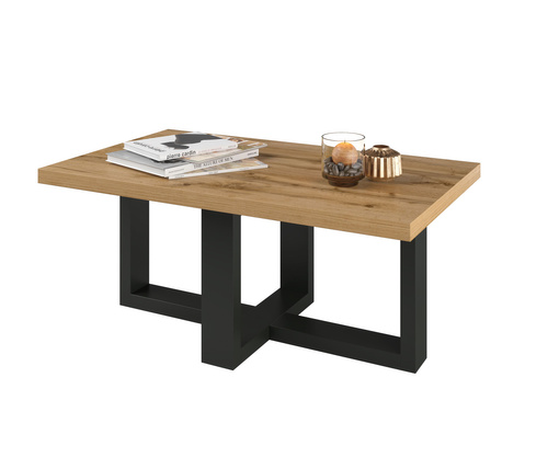 Eko - Stolik Kawowy Prostokątny Czarny Onyx Dąb Wotan